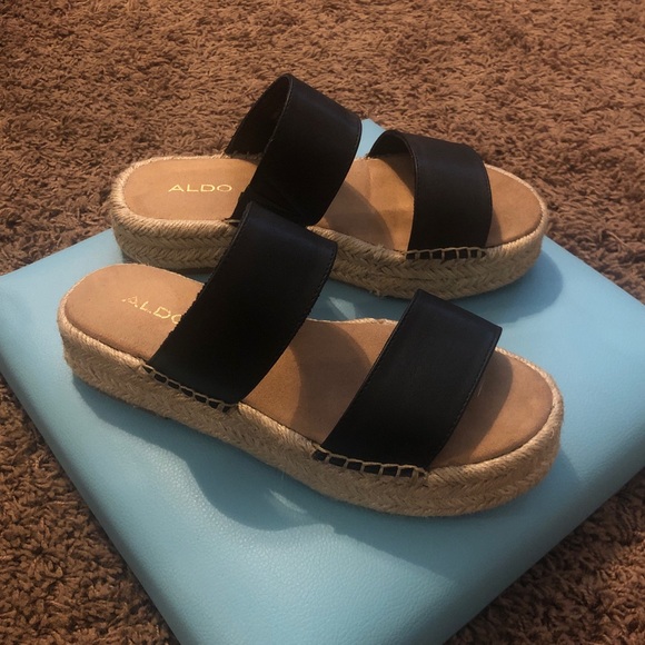 Aldo Shoes - Aldo black espadrille slip on sandals Aldo Shoes - Aldo black espadrille slip on sandals